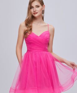 V Neck Sequin Fit Flare Homecoming Dress