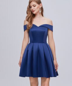 Square Neck Satin A Line Homecoming Dress