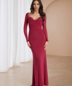 Long Sleeve Lace Ball Gown Prom Dress