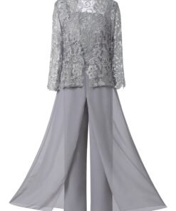 3 Pieces Lace Mother Of the Bride Dress Pants Suits