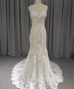Sweetheart Neck Lace Mermaid Wedding Dress With Train C0026