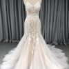 Spaghetti Straps Tulle With Lace Mermaid Wedding Dress With Train C0029