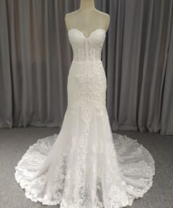 Sweetheart Neck Lace Mermaid Wedding Dress With Train C0030