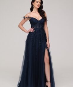 Lace Bodice A Line Wedding Guest Dress