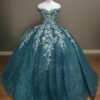 Off Shoulder Appliqued Ball Gown Quinceanera Dress