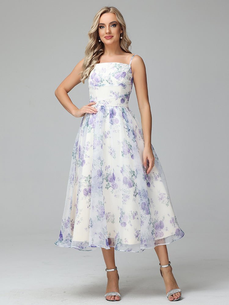 Flutter Sleeve Chiffon Wrap Wedding Guest Dress