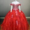 Off Shoulder Sequin Ball Gown Quinceanera Dress
