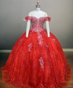Off Shoulder Sequin Ball Gown Quinceanera Dress