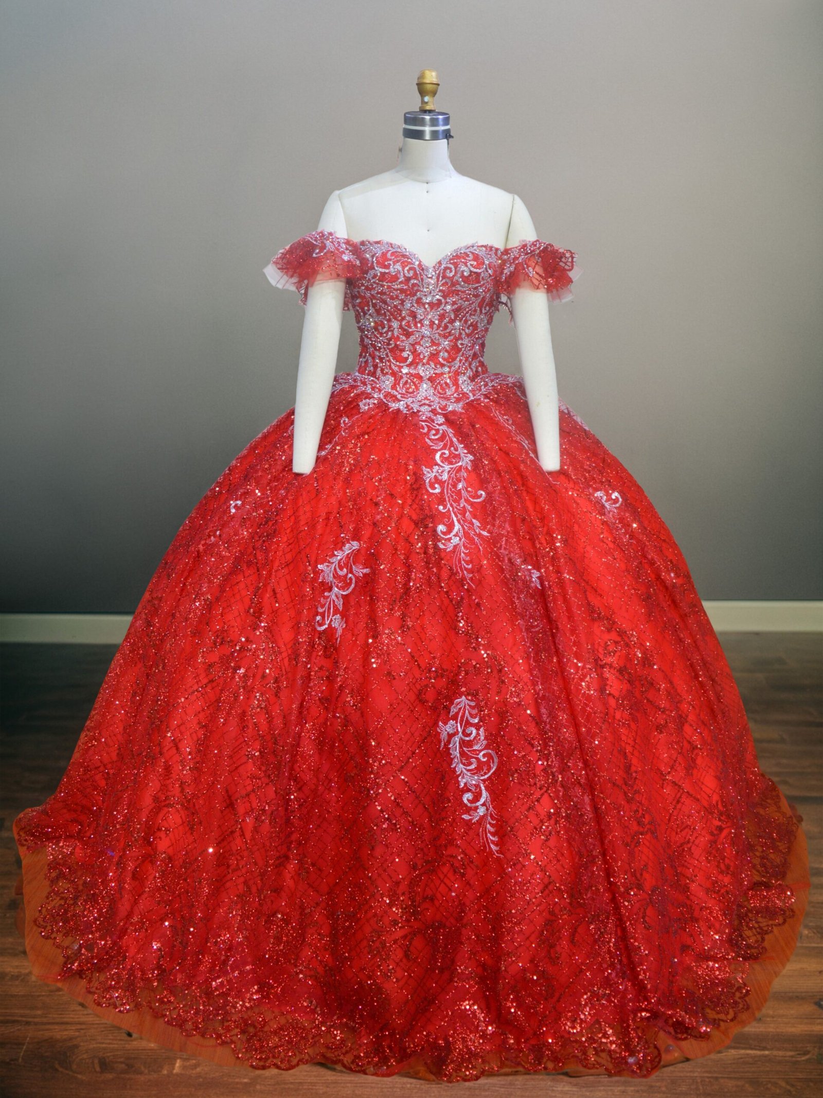 Off Shoulder Sequin Ball Gown Quinceanera Dress