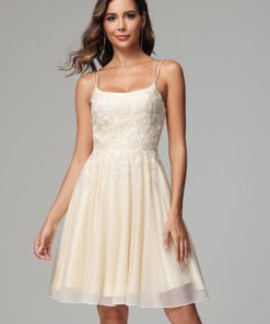 Spaghetti Strap Chiffon A Line Homecoming Dress