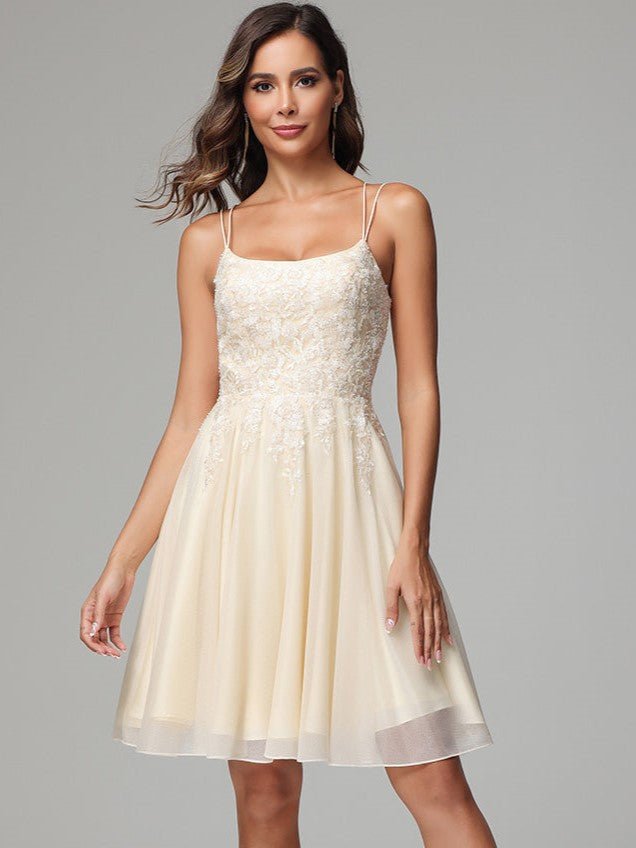 Spaghetti Strap Chiffon A Line Homecoming Dress