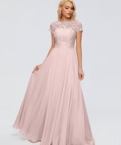 Cicinia Rose A-Line Cap Sleeves Lace Bridesmaid Dress