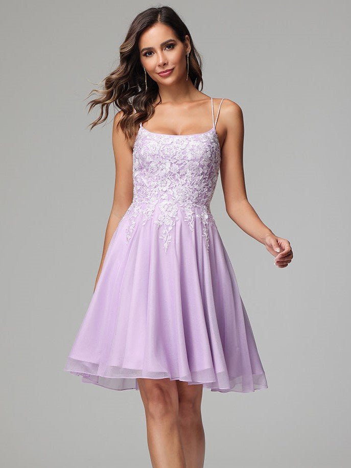 Off Shoulder Lace Fit Flare Homecoming Dress