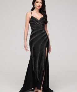 Ruched Bodice Midi Wedding Guest Dress